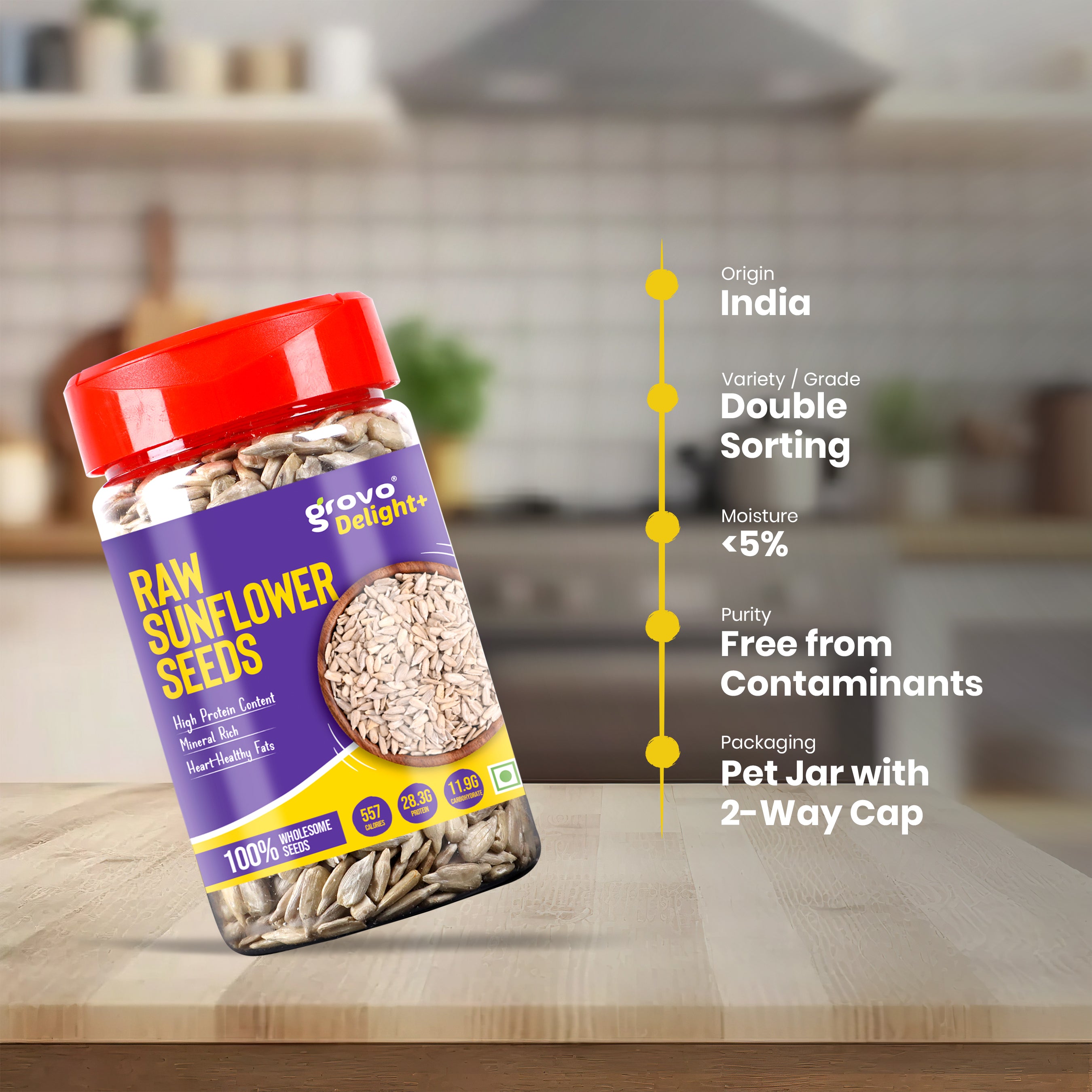 Grovo Delight+ Raw Sunflower Seeds 200g Grovo Foods