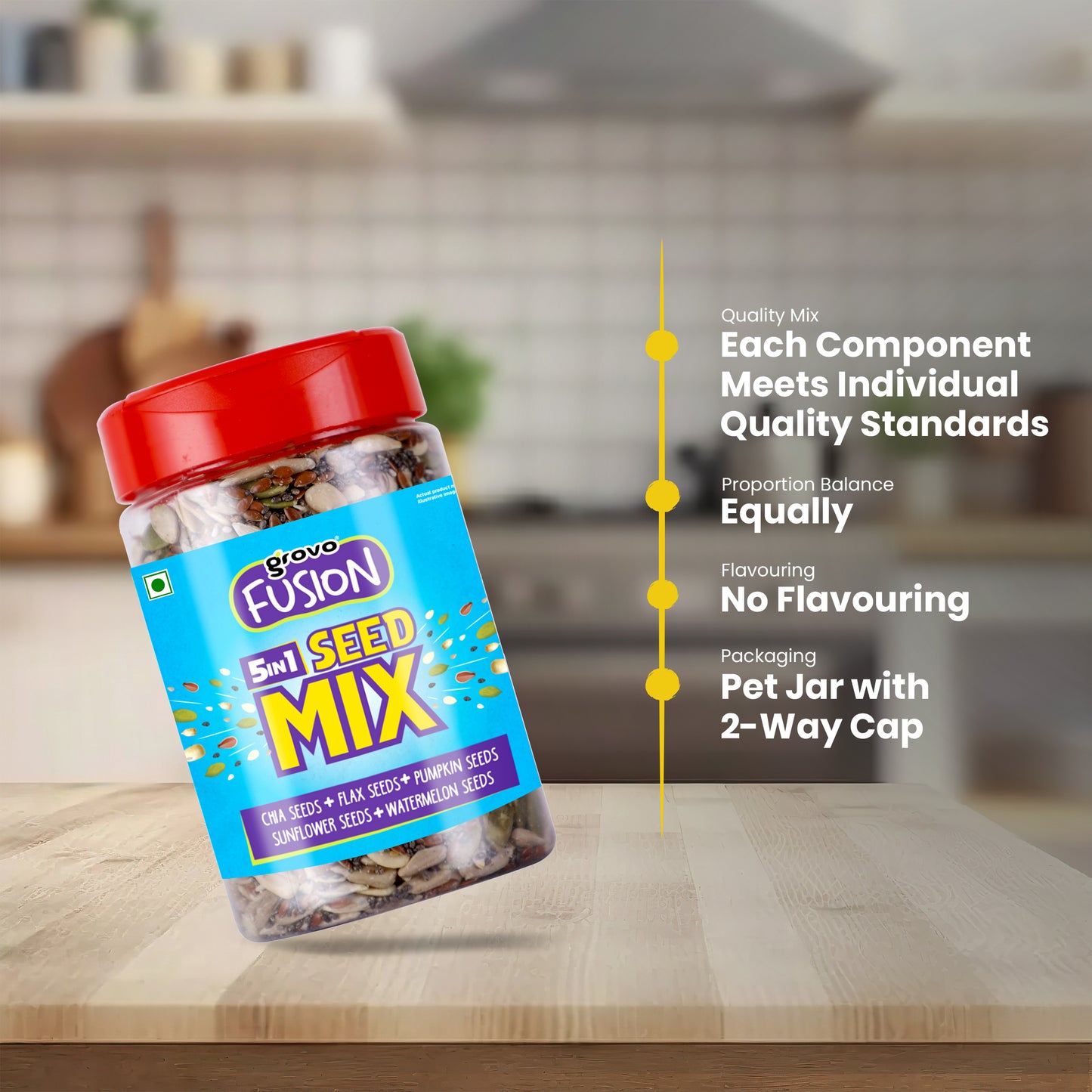 Grovo Fusion 5 In 1 Seed Mix 200g Grovo Foods