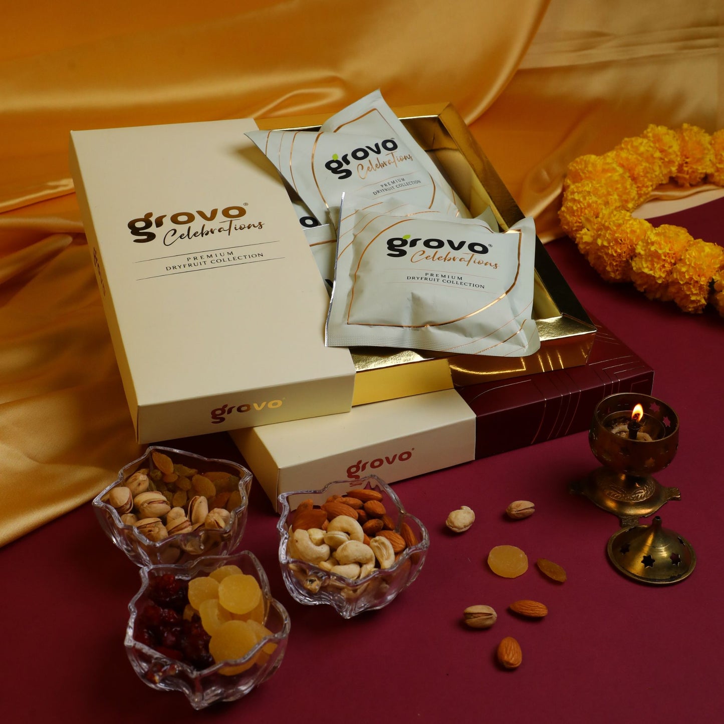 Grovo Celebrations Radiant Premium Dry Fruit Gift Set Grovo Foods