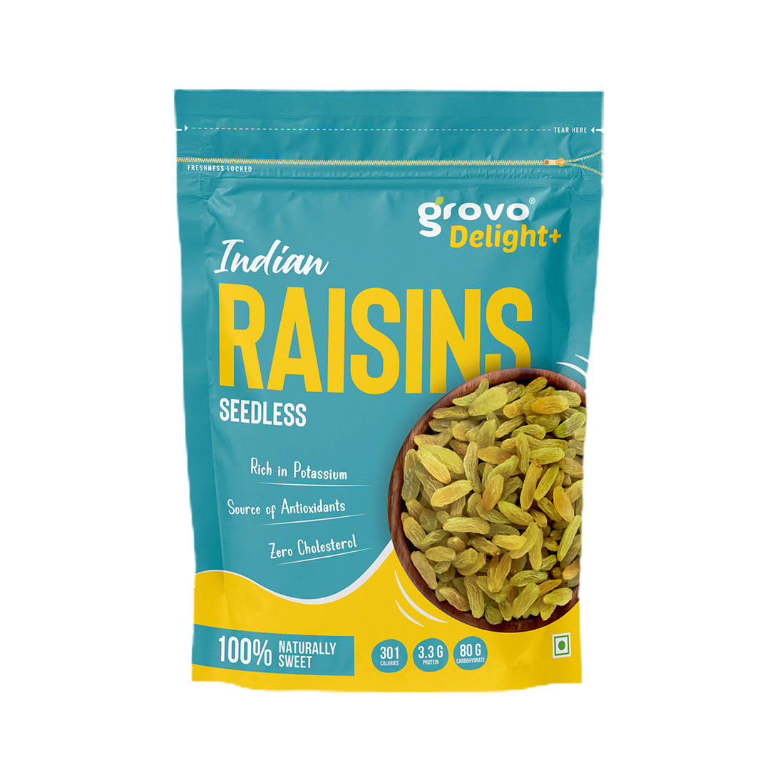 Grovo Delight+ Indian Raisins Seedless 200g – Grovo Foods